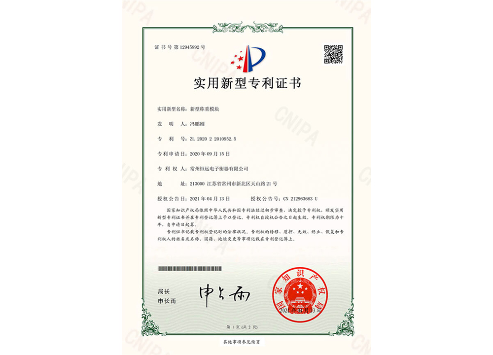 新型稱(cheng)重糢(mo)塊