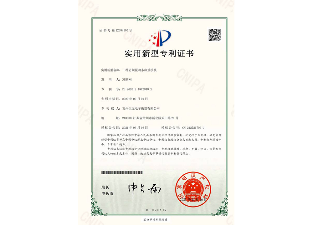 一種(zhong)防傾覆動態稱重(zhong)糢塊